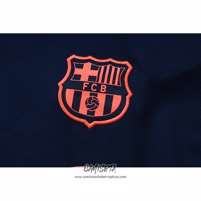 Chandal del Barcelona 2025-2026 Manga Corta Azul - Pantalon Corto Rosa